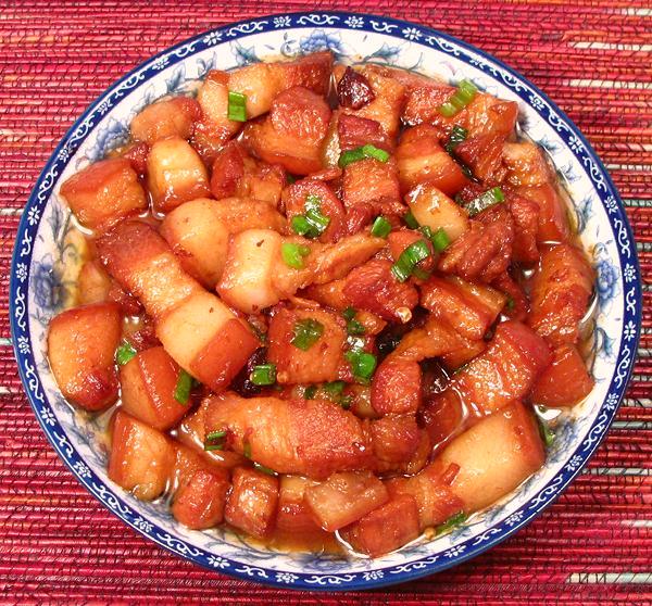 Dish of Pork Belly Red-Braised