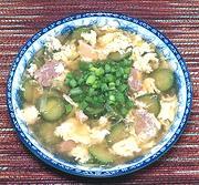 Bowl of Cucumber Egg Flower Soup