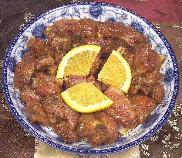 Dish of Pork Ribs with Orange