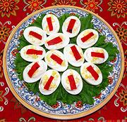 Platter of Mushroom Stuffed Eggs