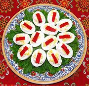 Dish of Stuffed Eggs