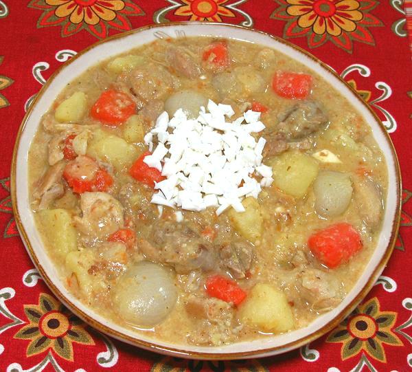 Bowl of Chicken in Almond Sauce