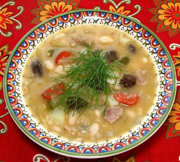 Bowl of Pork Stew with Wheat & Fennel