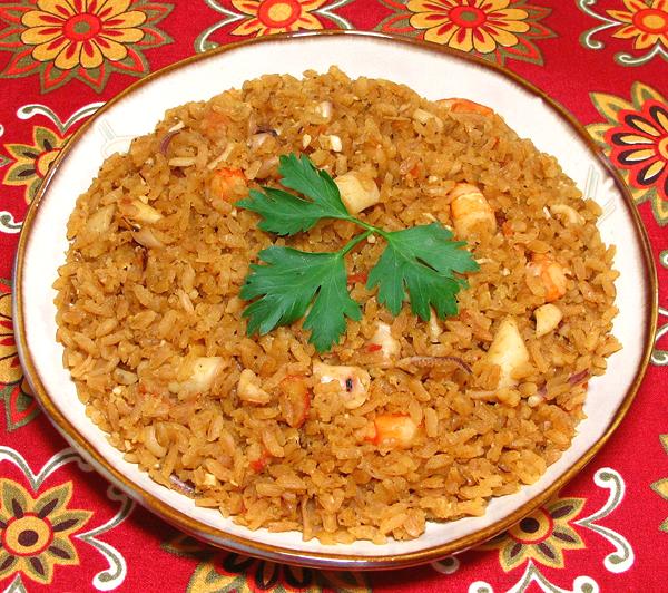 Bowl of Rice with Squid & Shrimp