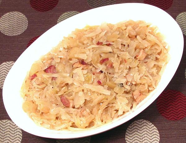 Dish of Sauerkraut with Apples