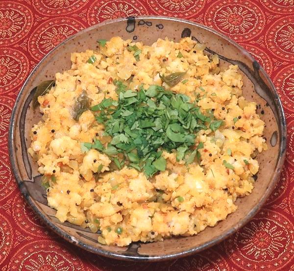 Bowl of Idli Upma