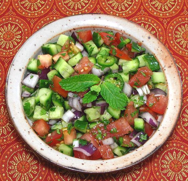 Dish of Tomato & Cucumber Kachumber