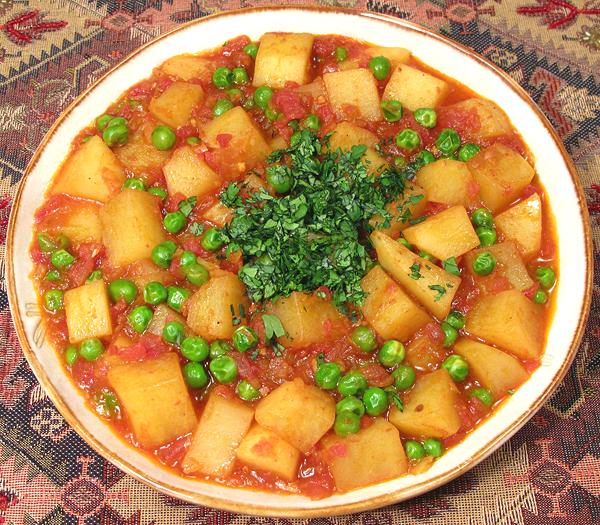 Dish of Potatoes & Peas