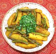 Dish of Potato & Long Bean Subzi