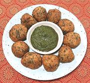 Dish of Potato Spinach Tikki