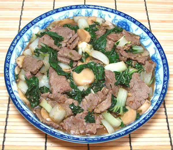 Dish of Beef & Bok Choy