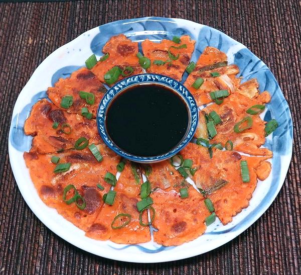 Dish of Korean Kimchi Pancakes