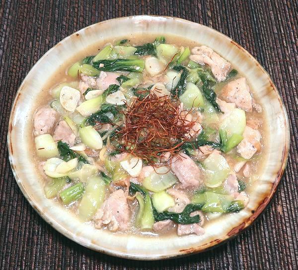 Dish of Chicken with Bok Choy