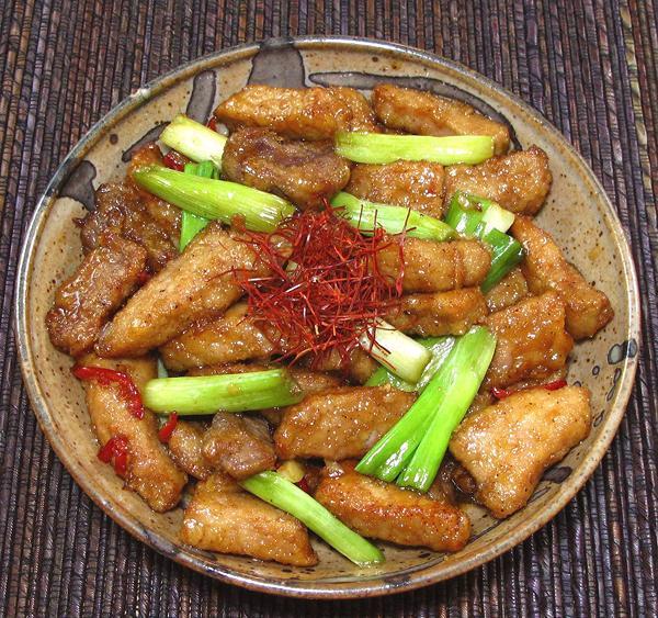 Dish of Pork with Scallions