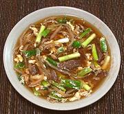 Bowl of Bean Sprout Soup with Beef