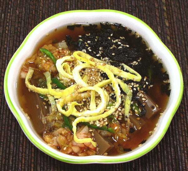 Bowl of Acorn Jelly Soup with Rice