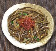 Small Dish of Sweet Potato Stem Namul