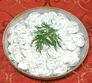 Dish of Cucumbers in Sour Cream