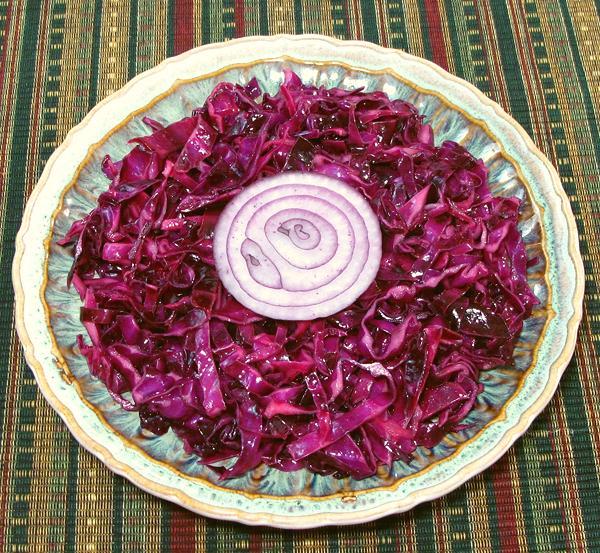 Dish of Red Cabbage Salad