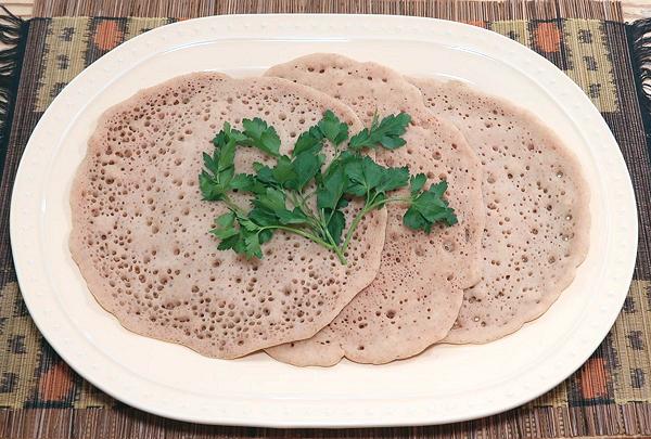 Platter with three Fast Injera Breads