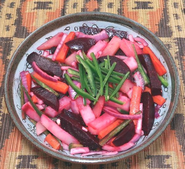 Dish of Beet & Vegetable Salad