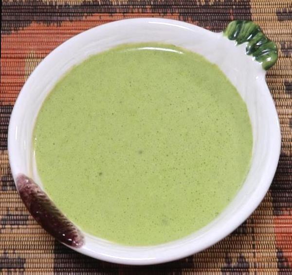 Bowl of Cilantro Sauce with Chili