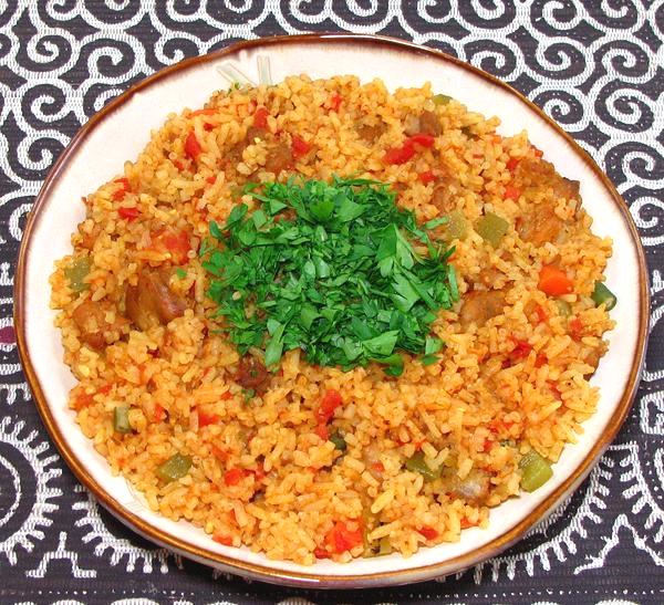 Bowl of Jollof Rice Ghana Style