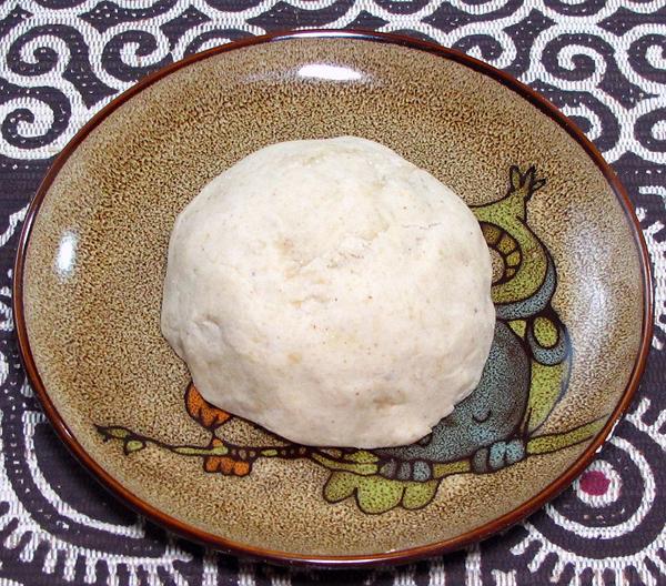 Ball of Banku on Dish