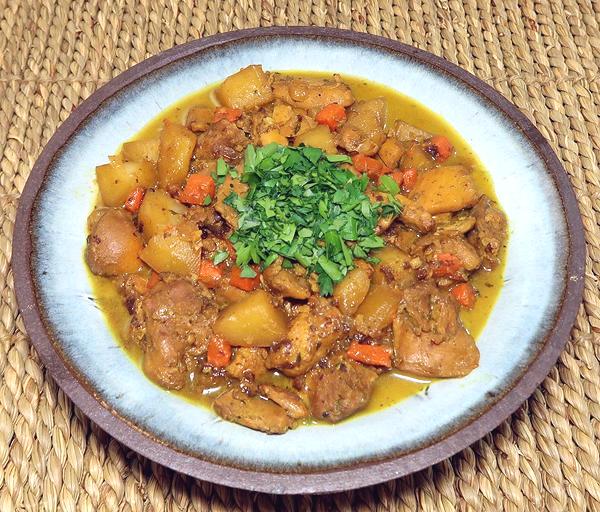 Dish of Jamaican Chicken Curry