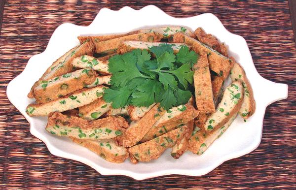 Dish of Fishcakes, sliced