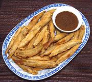 Plate of Smelts with Lime Pepper Dip