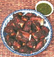 Dish of Marinated Pork Ribs w/ Dip