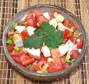 Dish of Tomato & Salted Egg Salad