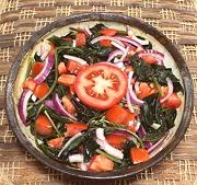 Dish of Sweet Potato Leaf Salad