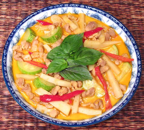 Dish of Chicken Red Curry