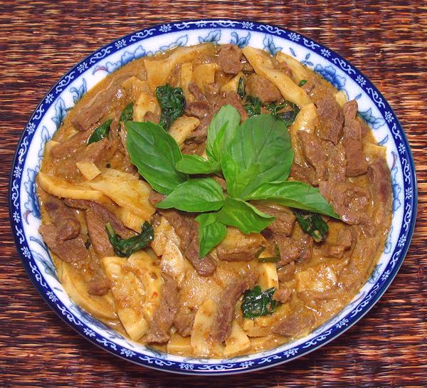 Dish of Beef & Bamboo Red Curry