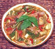 Dish of Beef Red Curry