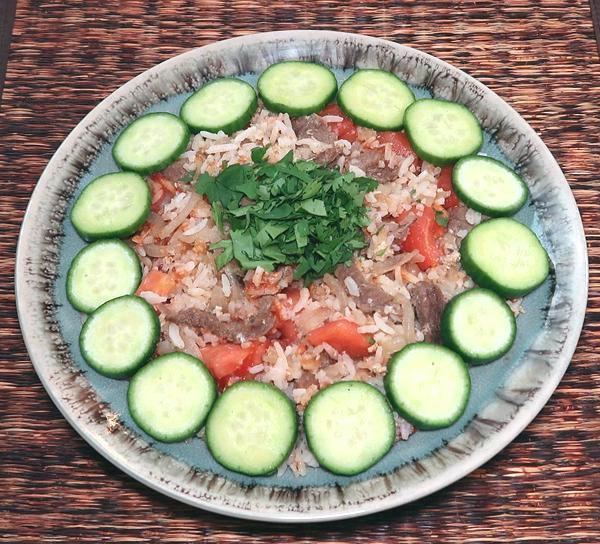 Dish of Beef Fried Rice