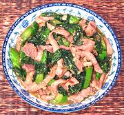 Dish of Pork & Chinese Broccoli