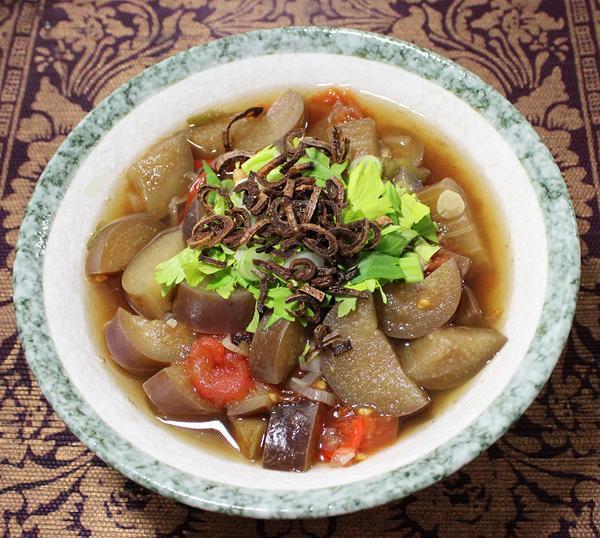 Bowl of Eggplant Tamarind Soup