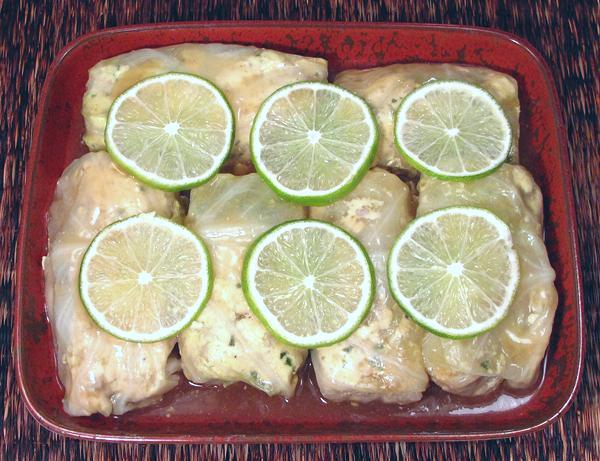 Casserole of Tofu Stuffed Cabbages