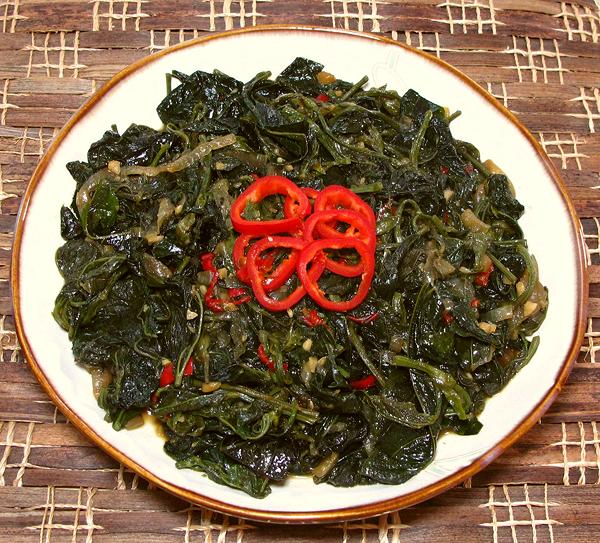 Dish of Sitaw (Bean) Leaves Stir Fry