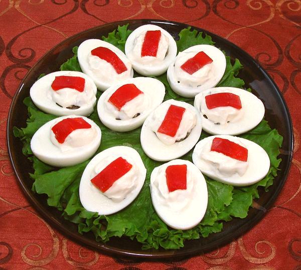 Platter of Eggs Stuffed with Mushrooms