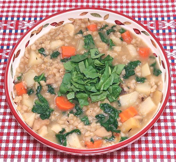 Bowl of Barley Vegetable Soup