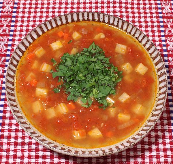 Bowl of Tomato Soup with Rye