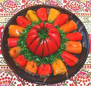 Dish of Peppers Stuffed with Eggplant