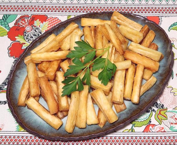 Dish of Fried Yuca Sticks