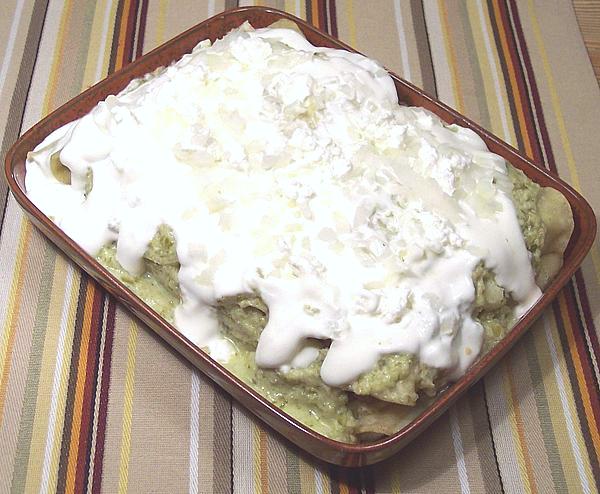 Gratin Dish of Green Enchiladas