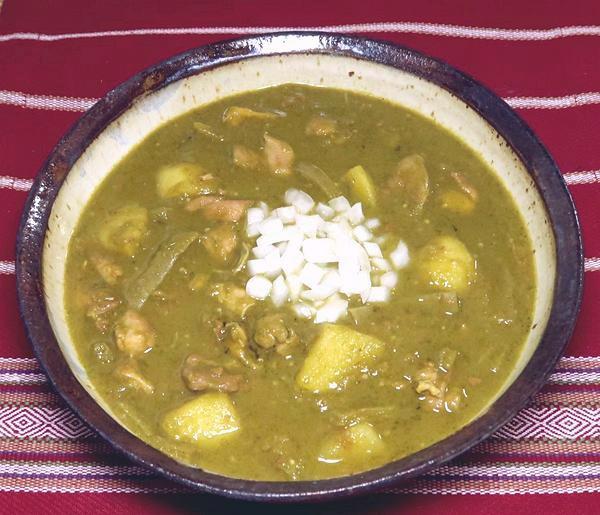 Bowl of Chicken, Green Salsa & Potatoes