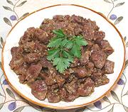 Dish of Chicken Gizzards with Cumin